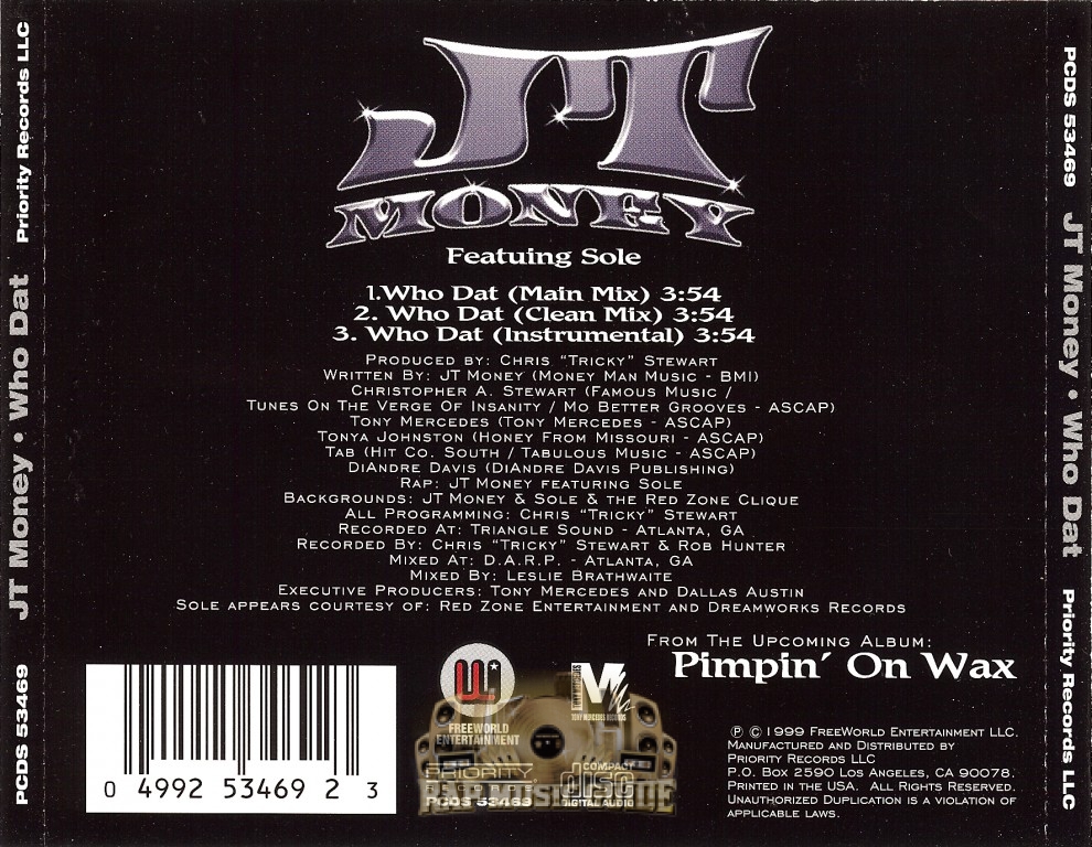 J T Money JT Money - Who Dat: 1st Press. CD | Rap Music Guide